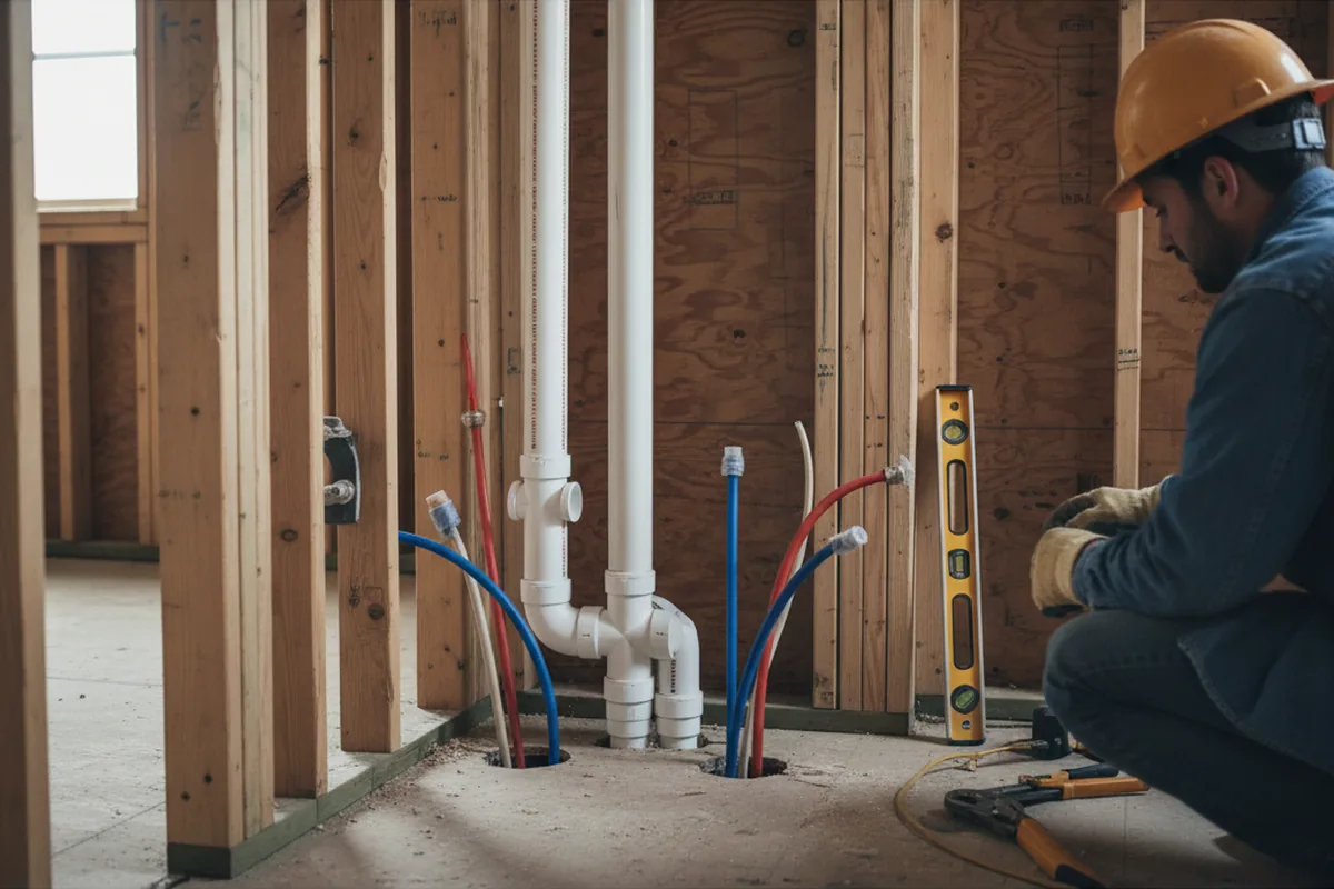 Drain and supply rough-in during Sump Pump Repair in Stevinson